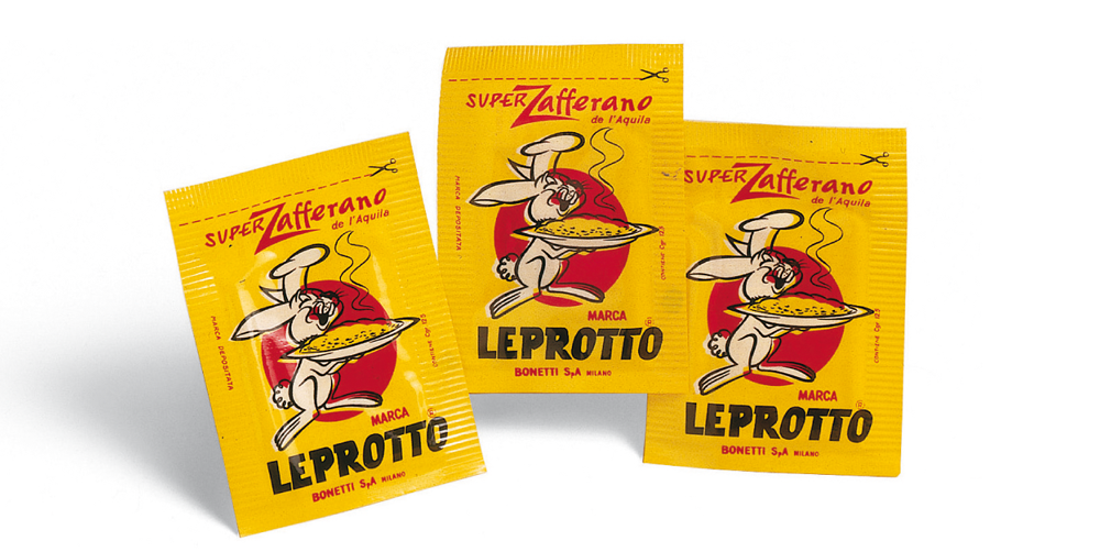 1963 - Prime bustine zafferano Leprotto.
