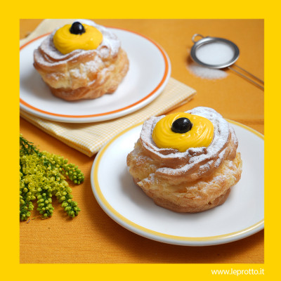 Zeppole al forno con crema allo zafferano